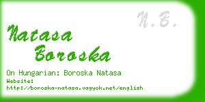 natasa boroska business card